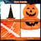 5 Feet Lighted Stacked Pumpkins Halloween Decoration with Witch Hat